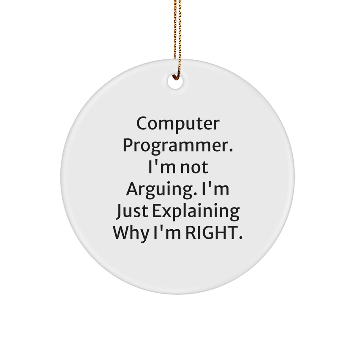 Family's Treasure Computer Programmer Circle Ornament Christmas Unique Gift - Image 1