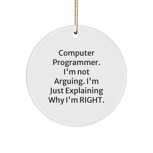 Family's Treasure Computer Programmer Circle Ornament Christmas Unique Gift - Image 1