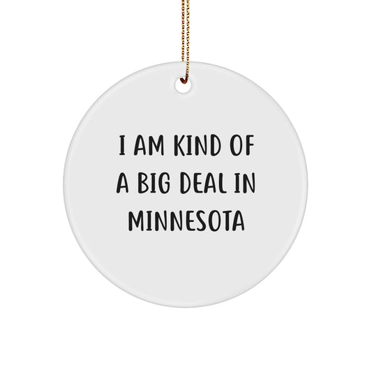 Cheeky Minnesota Circle Ornament for Friends – Christmas Unique Gift - Image 1