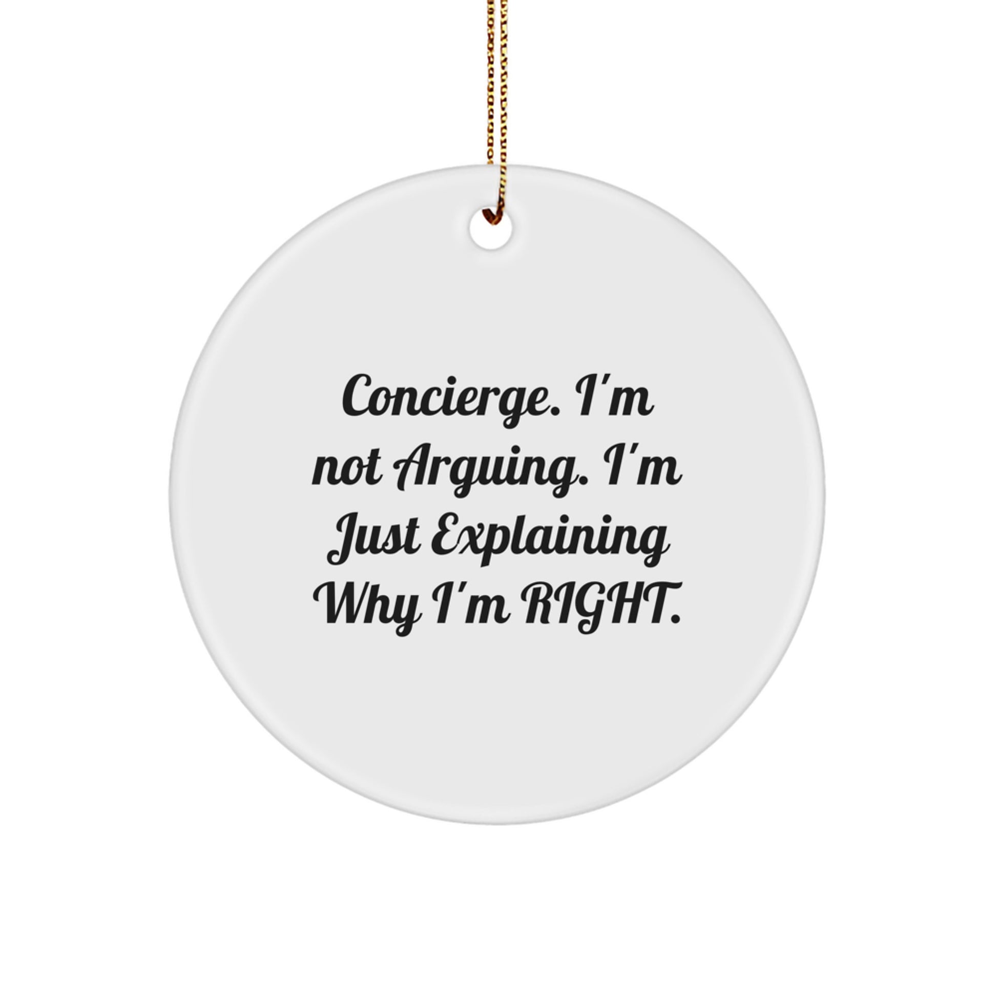 Unique Concierge Gift Ideas for Women from Friends, Funny Christmas Circle Ornament, Concierge Service, Gifts for Concierge from Family - Image 1