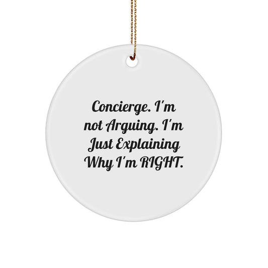 Unique Concierge Gift Ideas for Women from Friends, Funny Christmas Circle Ornament, Concierge Service, Gifts for Concierge from Family - Image 1