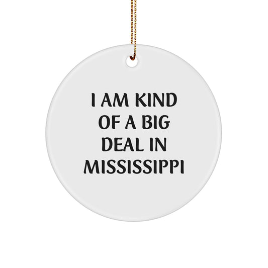 Funny Mississippi Circle Ornament Gifts from Friends to Family for Christmas - Image 1