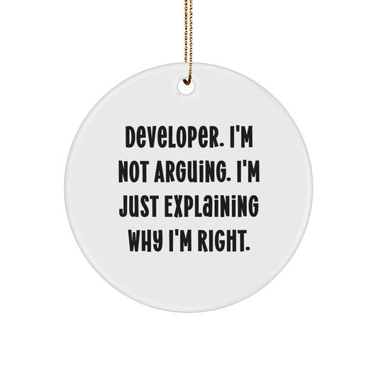 Christmas Gift for Teens Developer Circle Ornament - Surprise - Image 1