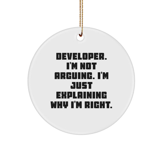Developer Circle Ornament Idea for Coworkers Christmas Fun Gift - Image 1