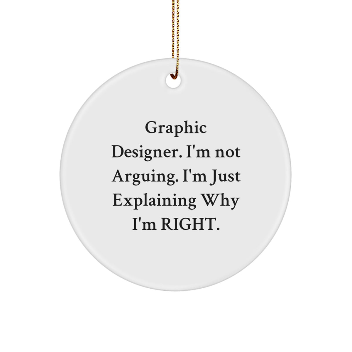 Assertive Graphic Designer Christmas Ornament Gift for Roommates - Image 1