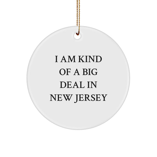 Christmas Gift for Her New Jersey Big Deal Holiday Ornament Present - Image 1