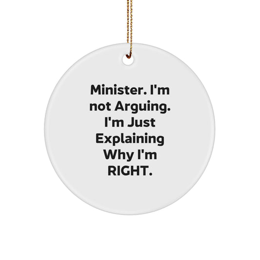 Minister Circle Ornament Idea Gift for Coworkers Christmas - Image 1