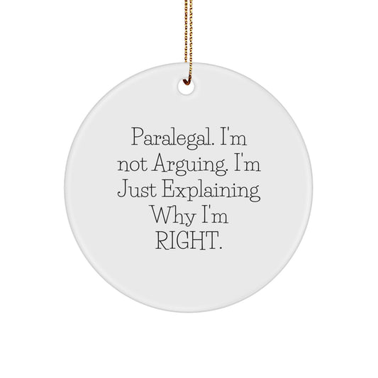 Funny Paralegal Gifts from Family, Friends, or Coworkers for Christmas Unique Ornament - Image 1