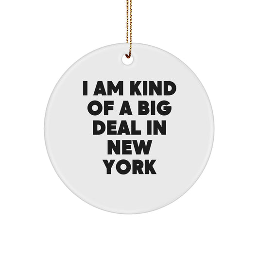 New York City Circle Ornament, Funny Gift from Friends for a Prime Selection in the City, Christmas Unique Gifts - Image 1