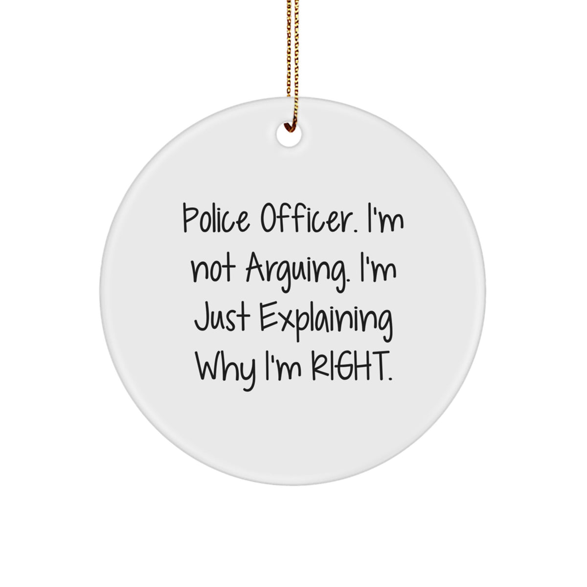 Collectible Circle Christmas Ornament Gift for Neighbors - Police - Image 1