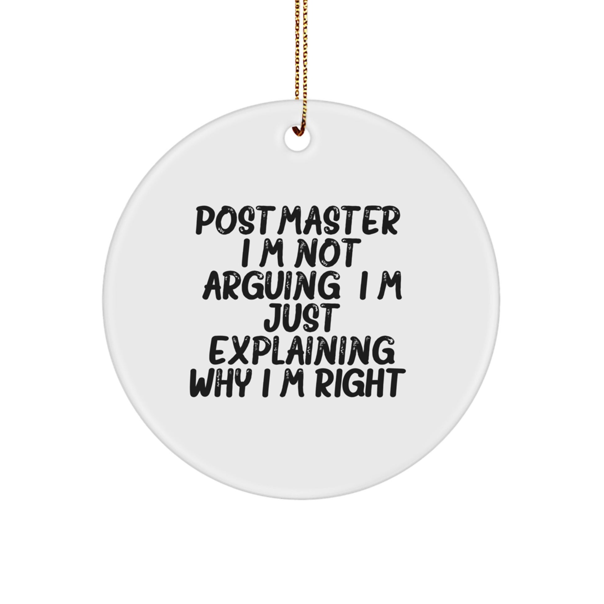 Gifts from Friends and Family for Postmaster - Funny Postmaster Circle Ornament, Christmas Unique Gifts, Postmaster Office Decor - Image 1