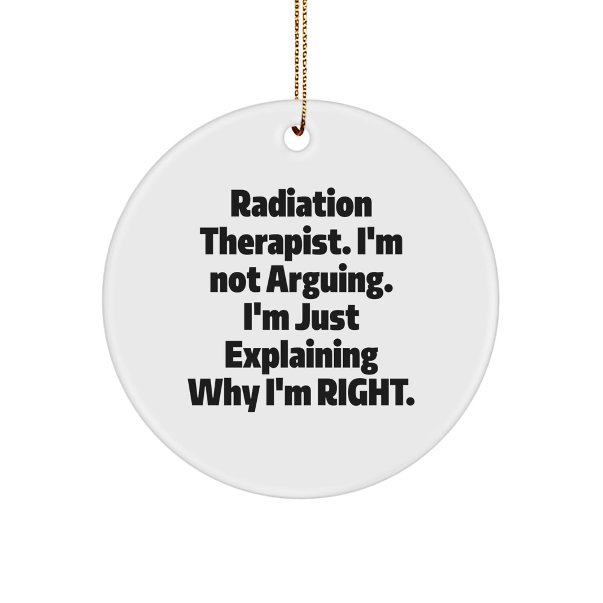 Funny Radiation Therapist Gifts from Friends, Christmas Unique Gifts for Radiation Therapist, Personalized Circle Ornament - Image 1