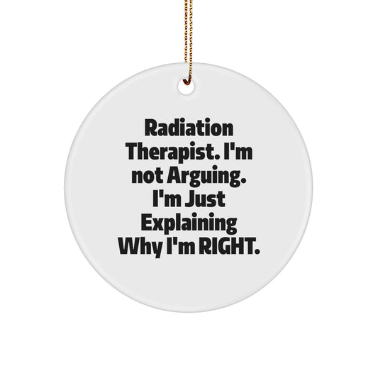 Funny Radiation Therapist Gifts from Friends, Christmas Unique Gifts for Radiation Therapist, Personalized Circle Ornament - Image 1