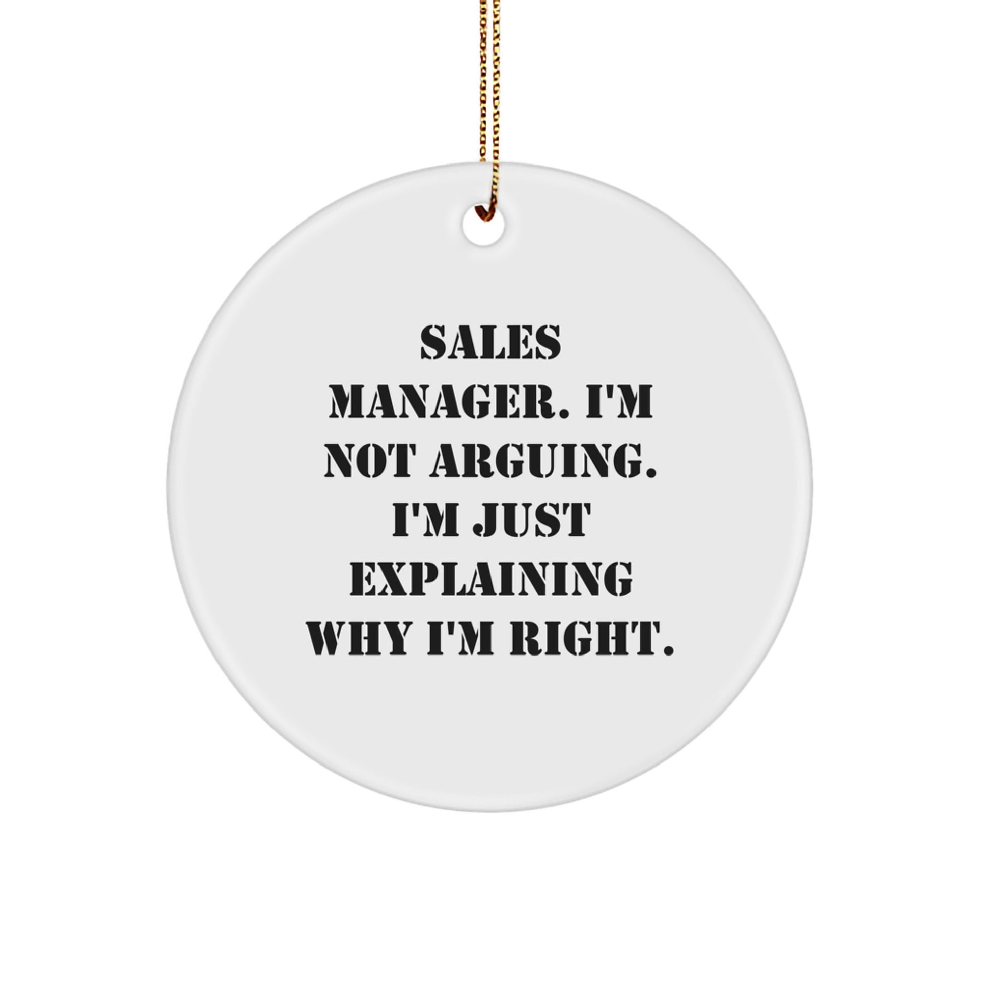 Funny Sales Manager Gifts from Friends, Inspirational Circle Ornament for Christmas Unique Gifts for Sales Manager Men, Funny Quote about Sales Managers - Image 1