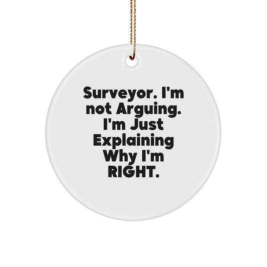 Christmas Gift Surveyor Circle Ornament for Her Present - Image 1