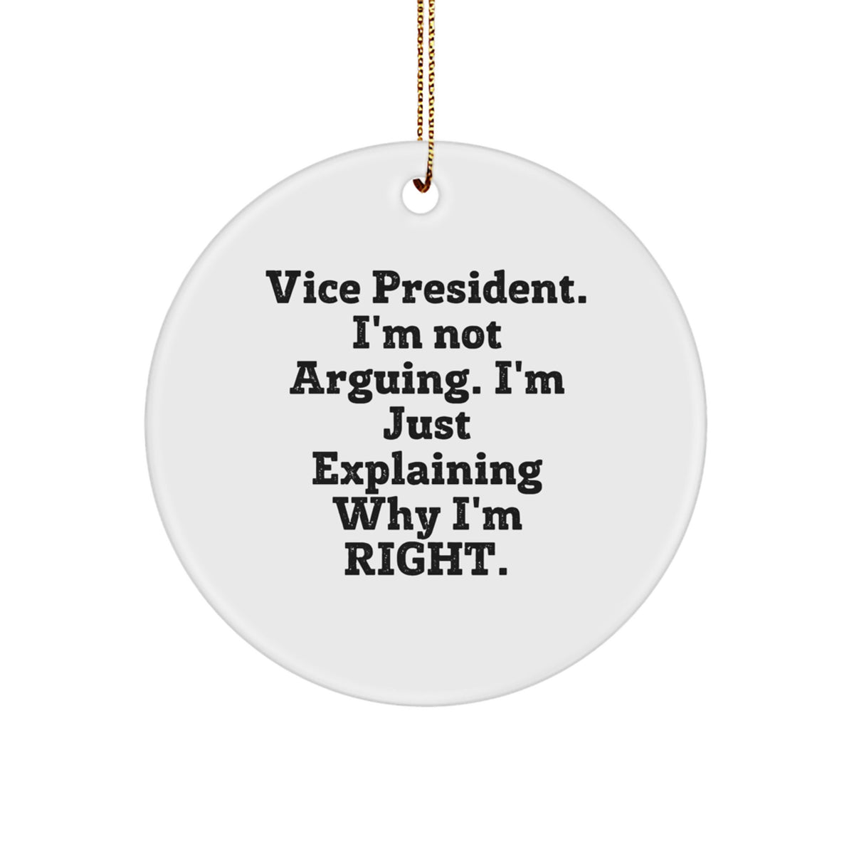 Vice President Circle Ornament Idea Gift for Coworkers Christmas - Image 1