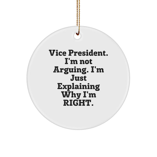 Vice President Circle Ornament Idea Gift for Coworkers Christmas - Image 1