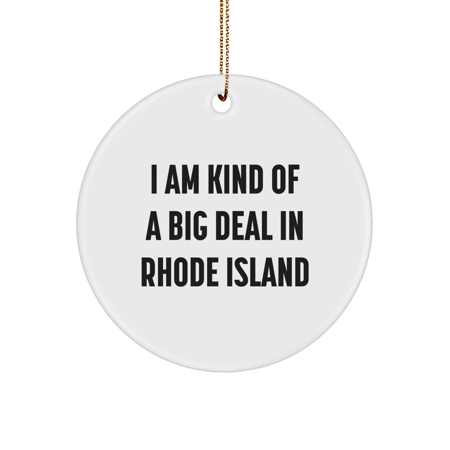 Funny Gifts from Men to Friends in Rhode Island, Unique Circle Ornament for Christmas, I 'm Kind of a Prime Selection in Rhode Island Ornament - Image 1