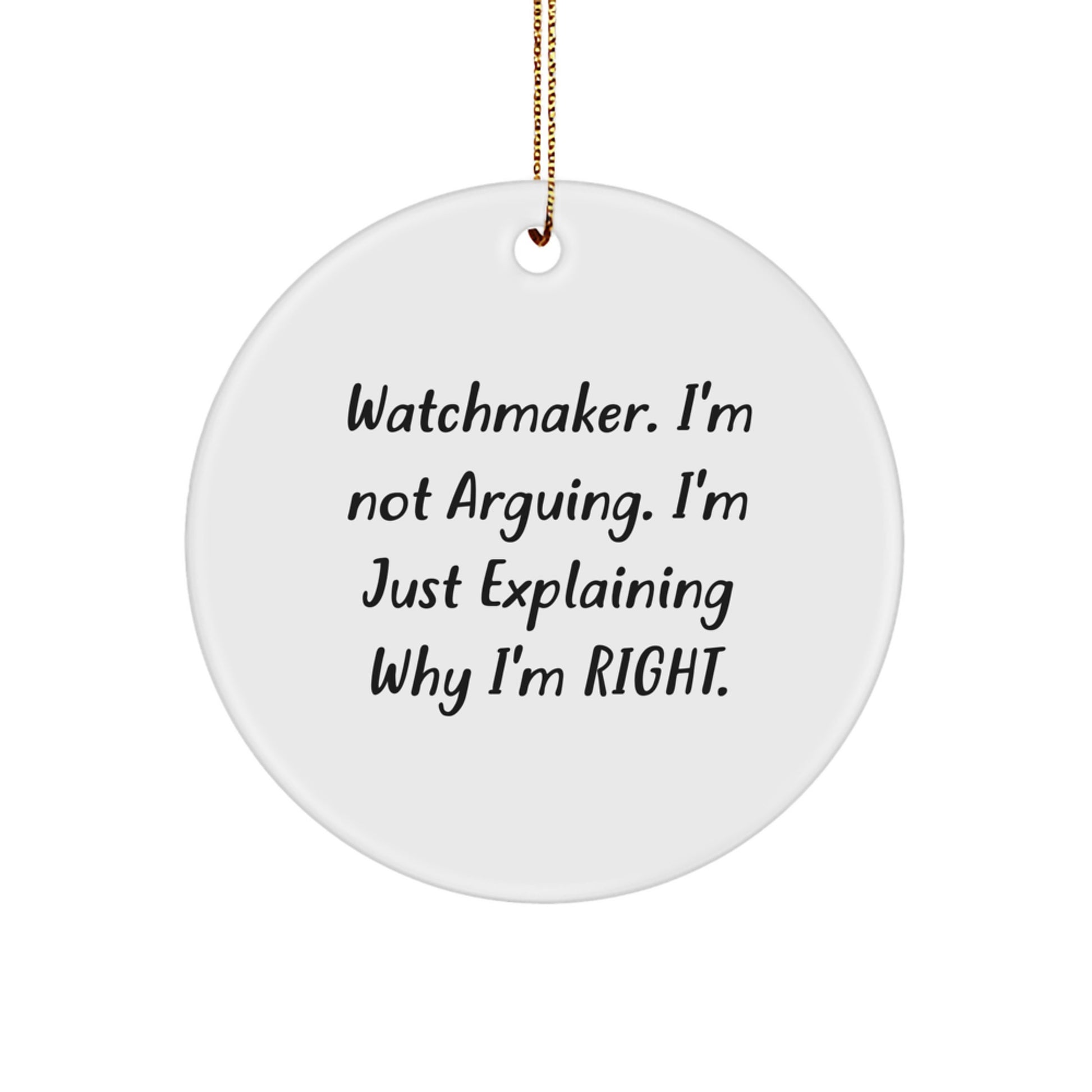 Funny Watchmaker Gifts from Friends for Men, Unique Circle Ornament for Watchmaker Christmas Unique Gifts - Image 1