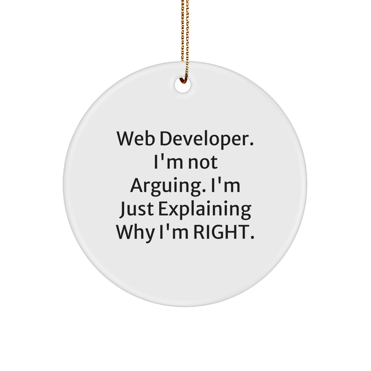 Sarcastic Christmas Ornament Gift for Friends - Web Developer. I'm Not - Image 1