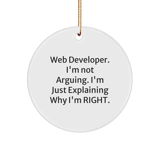 Sarcastic Christmas Ornament Gift for Friends - Web Developer. I'm Not - Image 1