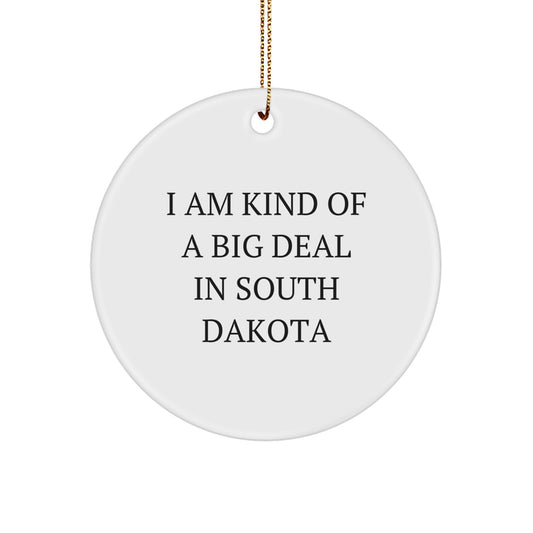 South Dakota Circle Ornament Gifts from Friends, Unique Funny Christmas Decorations I Am Kind Of A Prime Selection In South Dakota - Image 1