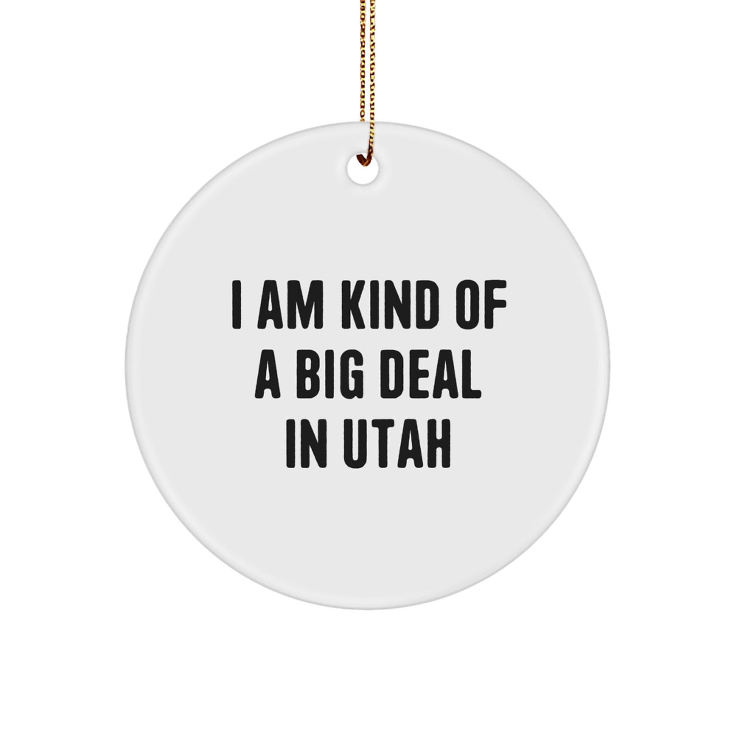 Utah Christmas Circle Ornament, Funny 'I Am Kind Of A Prime Selection' - Image 1