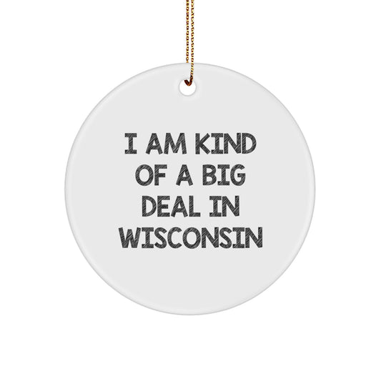 Wisconsin Christmas Circle Ornament Funny Quote Gifts from Friends - Image 1