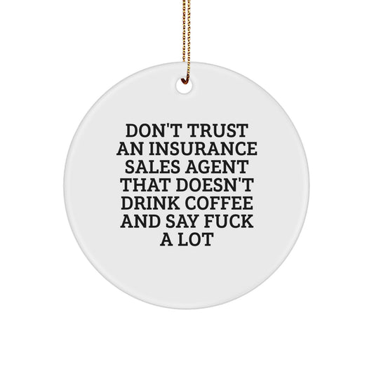 Funny Insurance Sales Agent Gifts from Men, Women, or Friends, a Christmas Unique Ornament for Insurance Sales Agent, Coworkers, or Family - Image 1