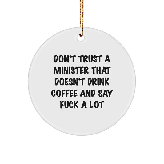 Witty Minister Christmas Ornament for Friends Gift Novelty Keepsake - Image 1