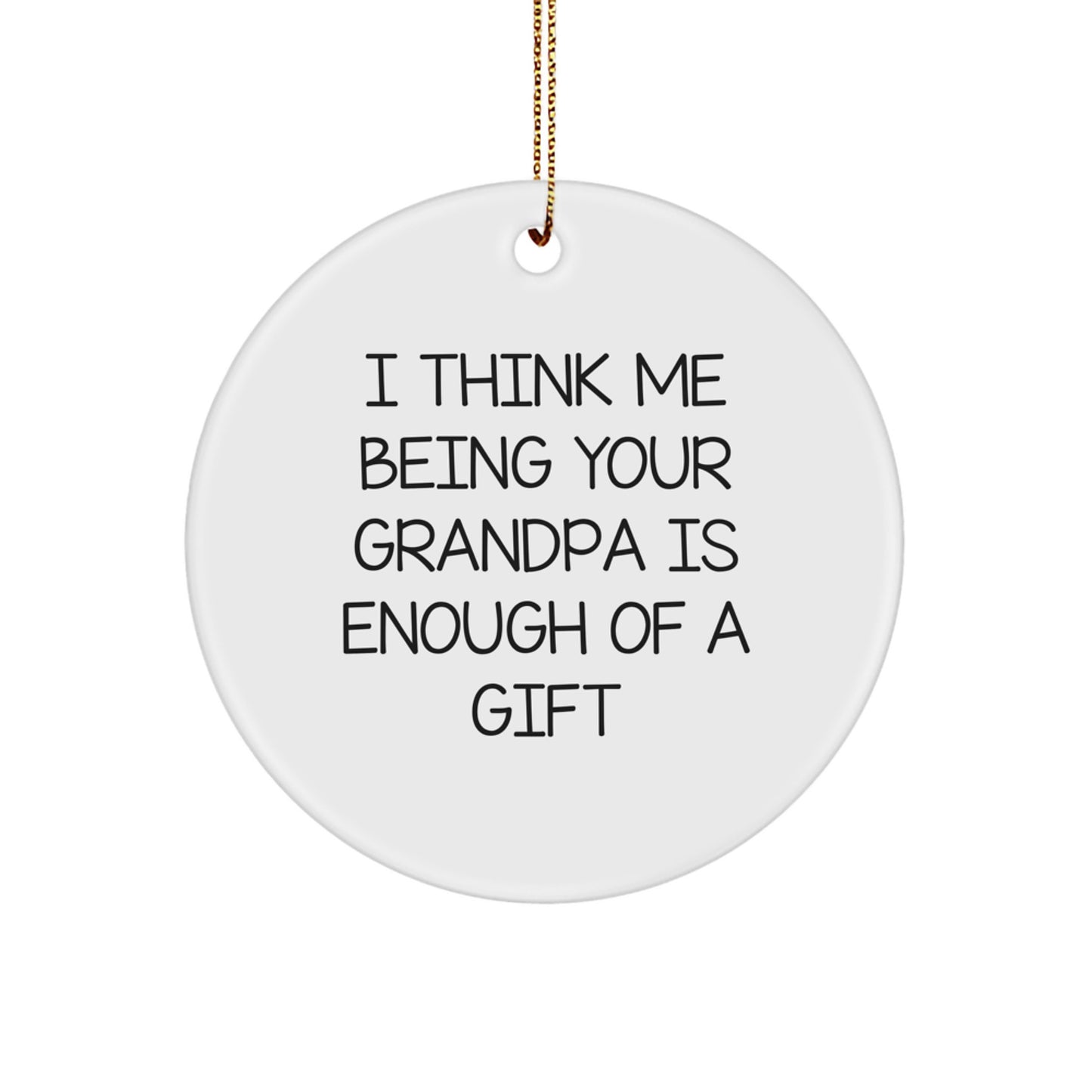 Gifts from Family Members, Funny Grandpa Circle Ornament for Grandpa, Christmas Unique Gifts for Men - Image 1