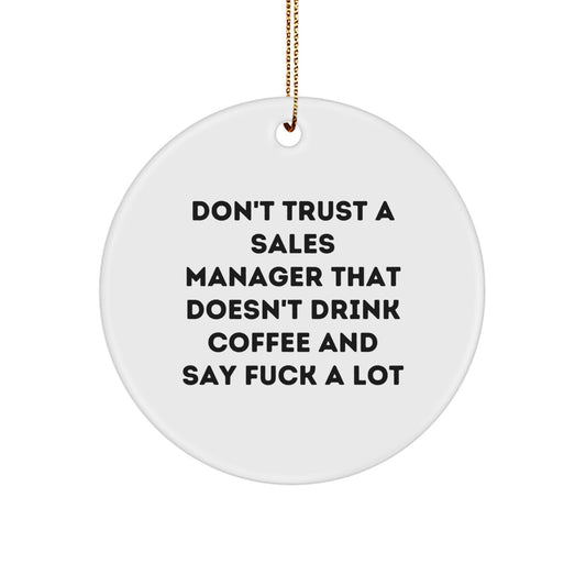 Sarcastic Sales Manager Christmas Ornament Gift for Friends - Image 1