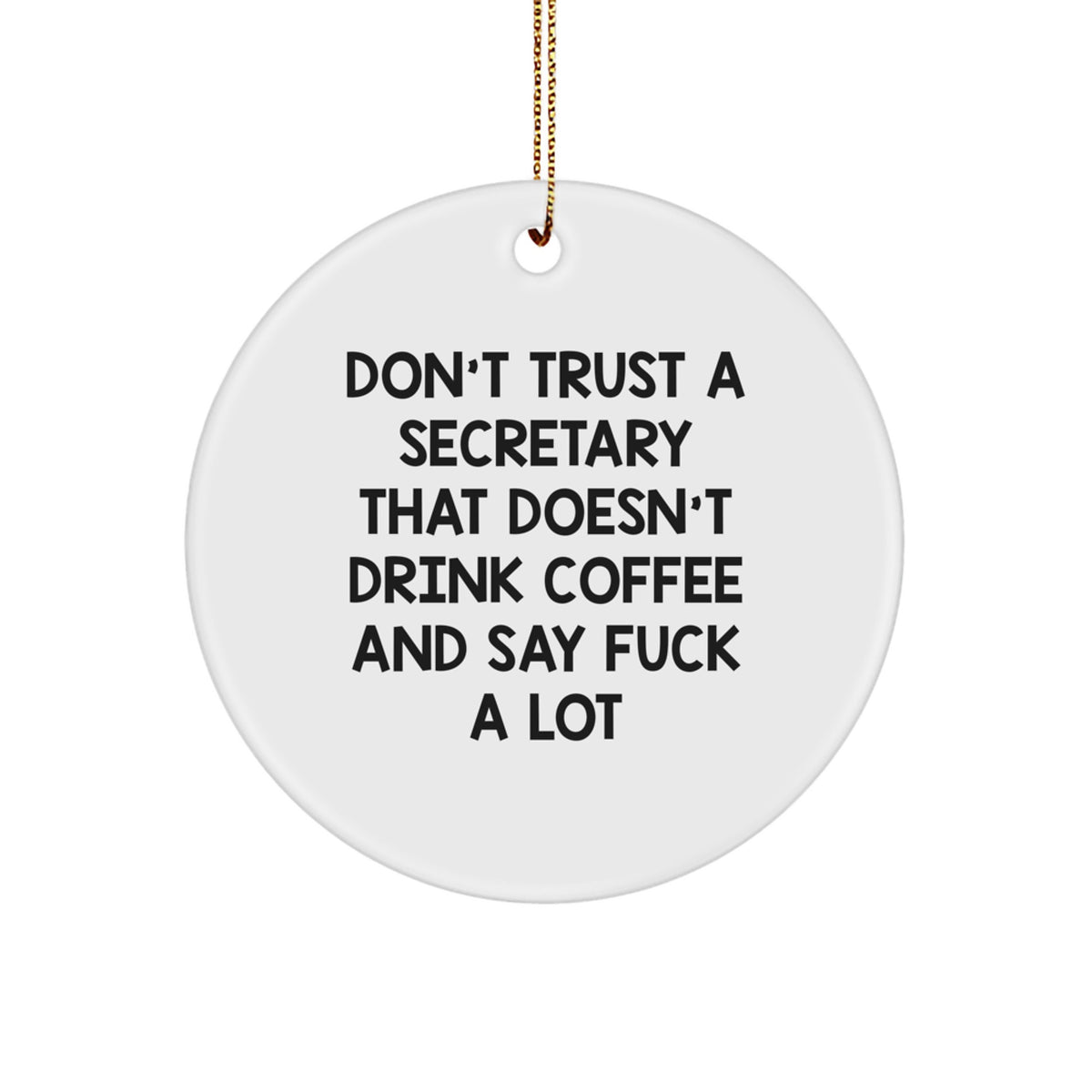 Witty Christmas Ornament Gift for Roommates - Don't Trust a Secretary - Image 1