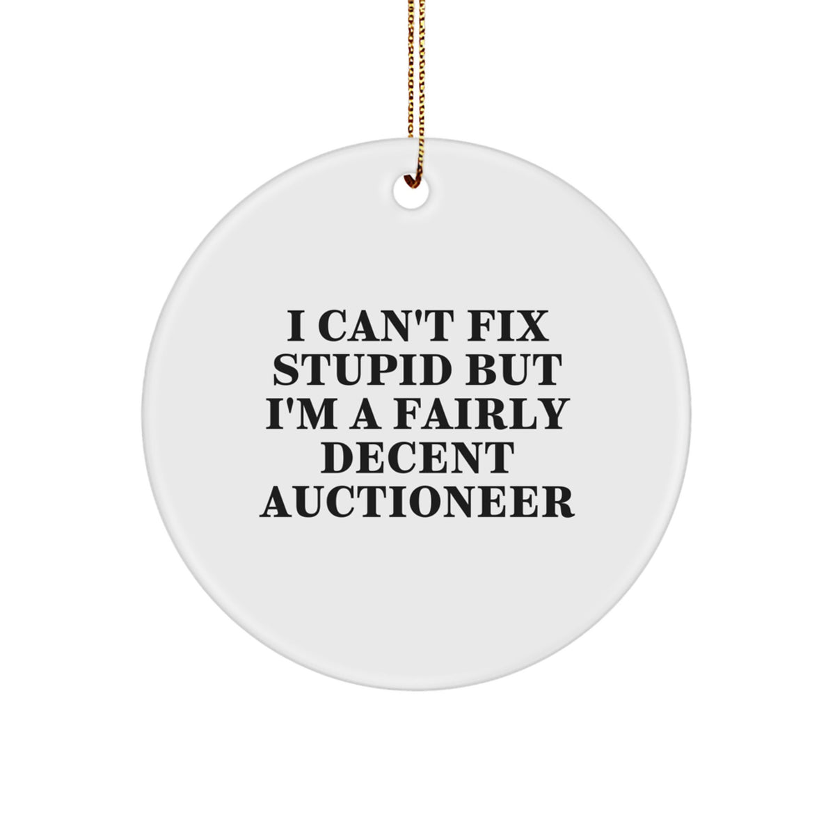 Auctioneer Circle Ornament Christmas Unique Gift Idea for Coworkers - Image 1