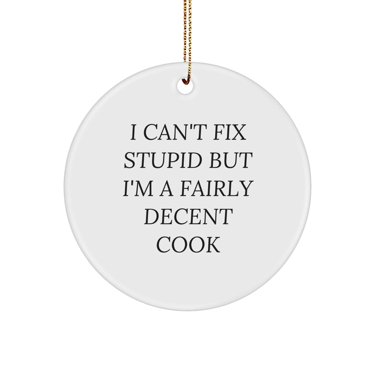 Christmas Ornament for Family Cook's Treasure - I Can't Fix Stupid Gift - Image 1