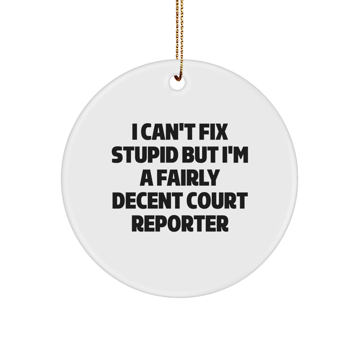 Court Reporter Circle Ornament Christmas Unique Gift for Her Present - Image 1