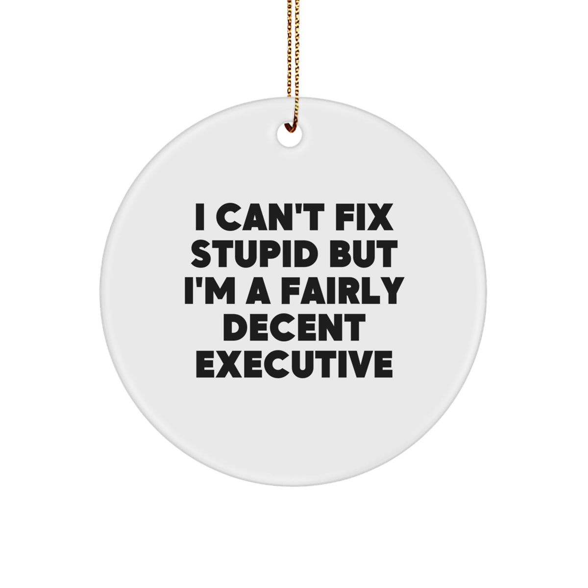 Christmas Ornament Gift I Can't Fix Stupid Executive Idea for Coworkers - Image 1