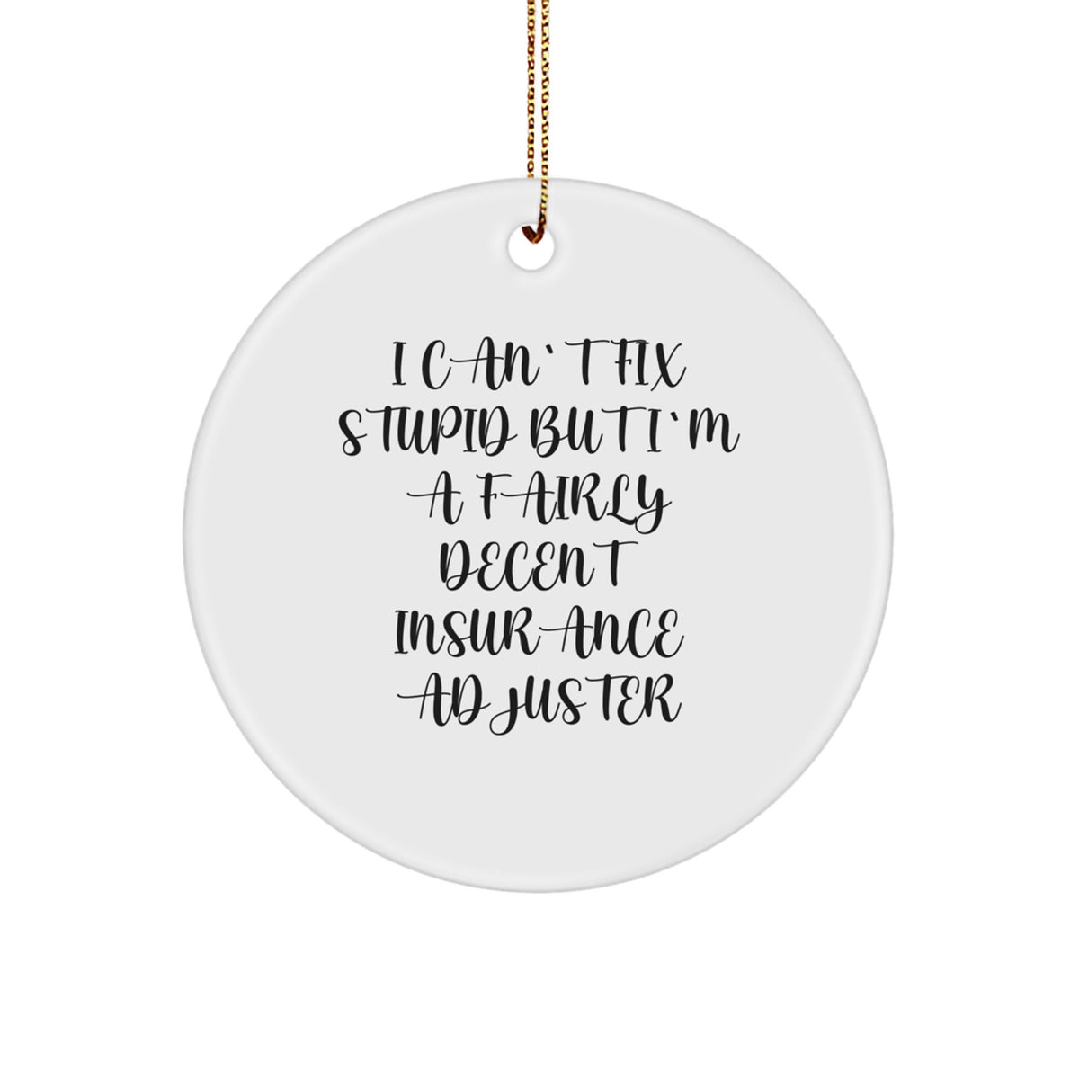 Christmas Ornament Gift Funny Insurance Adjuster Keepsake for Kids - Image 1