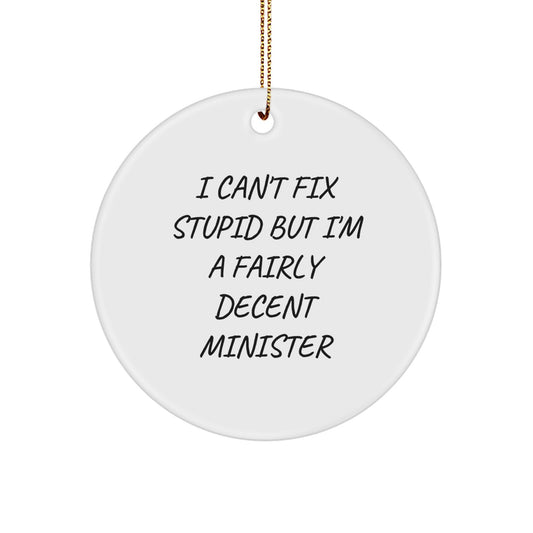 Hilarious Minister Christmas Ornament Gift for Coworkers - Holiday - Image 1