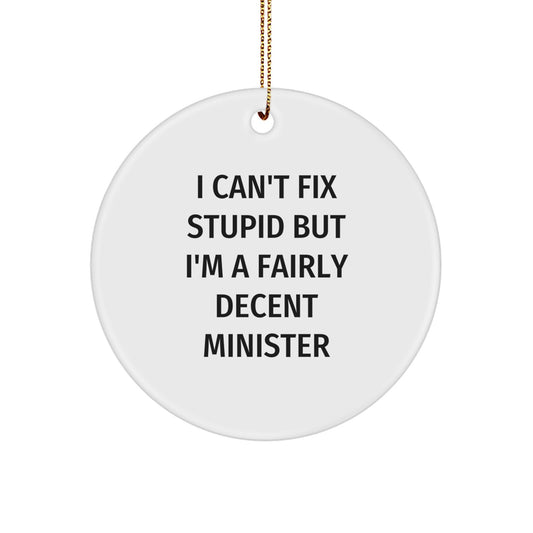 Christmas Gift Humorous Minister Circle Ornament for Teens - Surprise - Image 1
