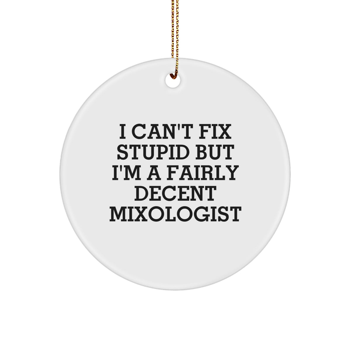 Mixologist Circle Ornament for Coworkers Idea Christmas Unique Gift - Image 1