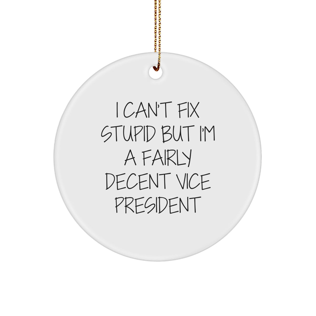 Vice President Christmas Ornament Can't Fix Stupid Gift for Her Present - Image 1