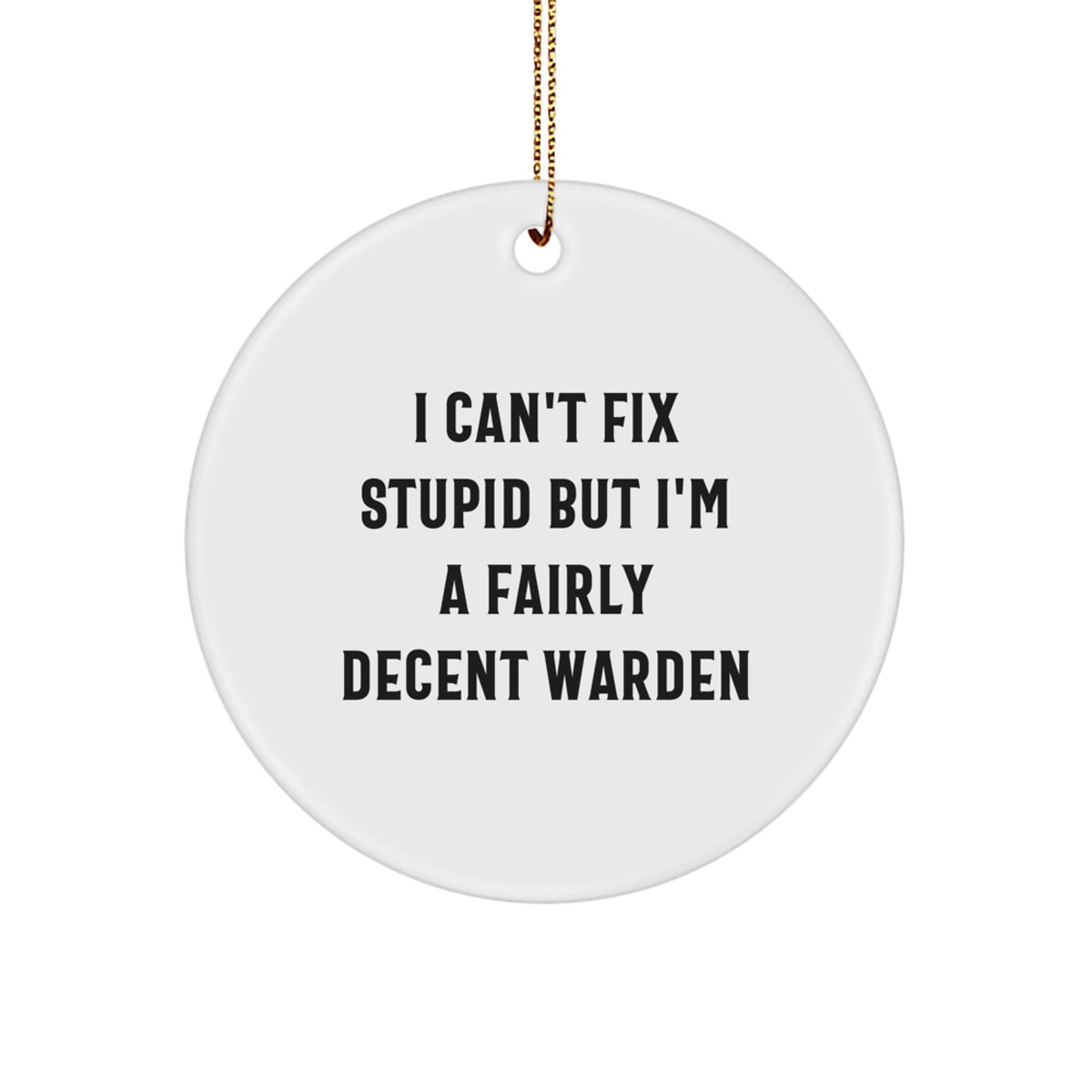 Essential Warden Christmas Ornament Gift for a Best Friend - I Can't Fix - Image 1