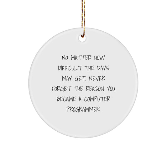 Motivational Computer Programmer Christmas Ornament Gift for Friends - Image 1