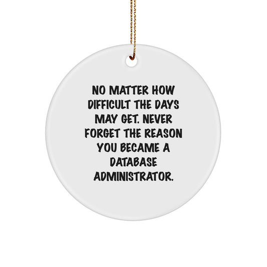 Funny Inspirational Database Administrator Gifts from Friends for Christmas - Circle Ornament - Image 1