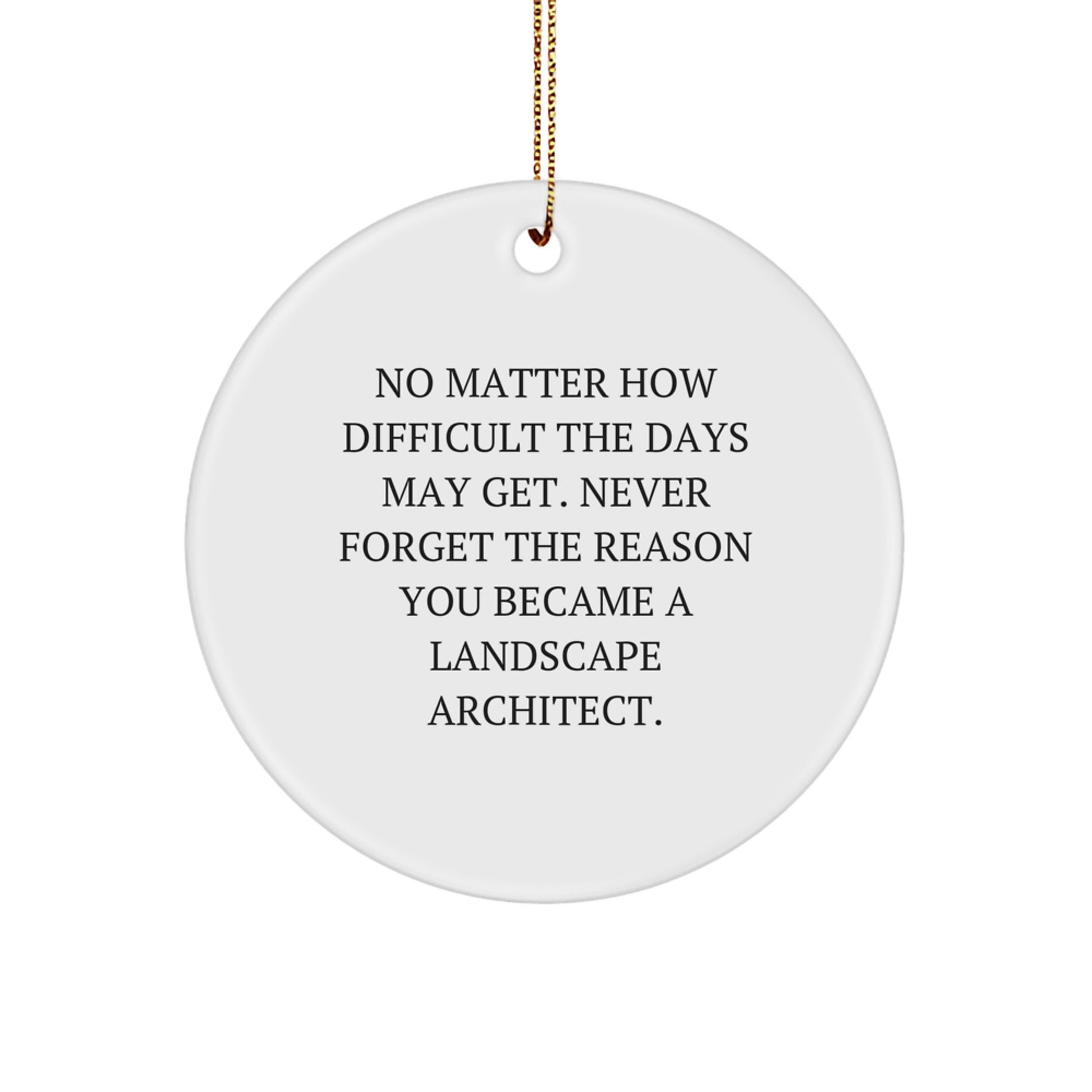 Landscape Architect Gifts from Friends for Christmas - Inspirational Circle Ornament - Image 1
