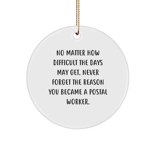 Inspirational Gifts from Friends for Postal Worker Men - Circle Ornament Christmas Unique Decorations - Never Forget The Reason You Became A Postal Worker - Image 1