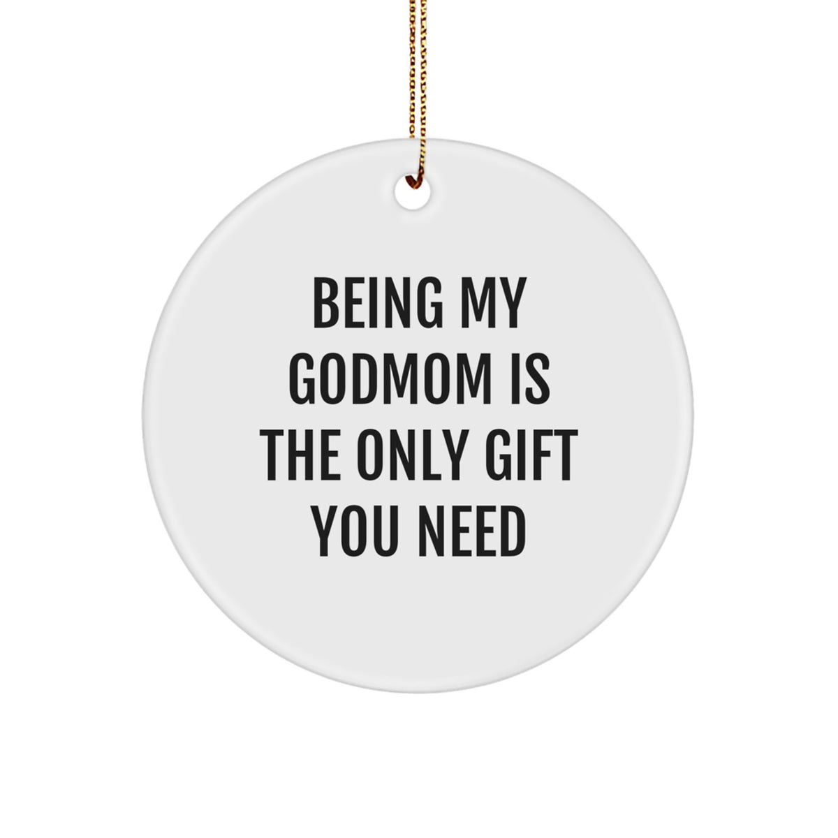 Witty Godmom Christmas Ornament Gift for Friends - Novelty Keepsake - Image 1