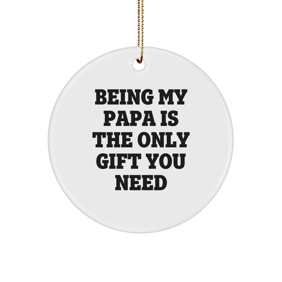 Funny Papa Circle Ornament Gifts for Papa from Family, Circle Ornament Christmas Unique Gift Ideas, Papa Circle Ornament - Image 1