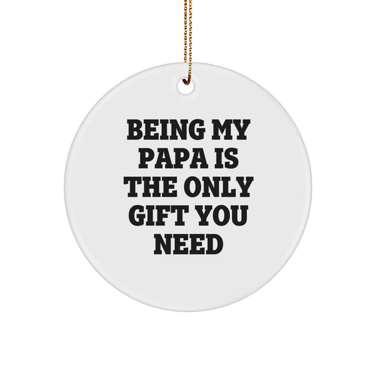 Funny Papa Circle Ornament Gifts for Papa from Family, Circle Ornament Christmas Unique Gift Ideas, Papa Circle Ornament - Image 1
